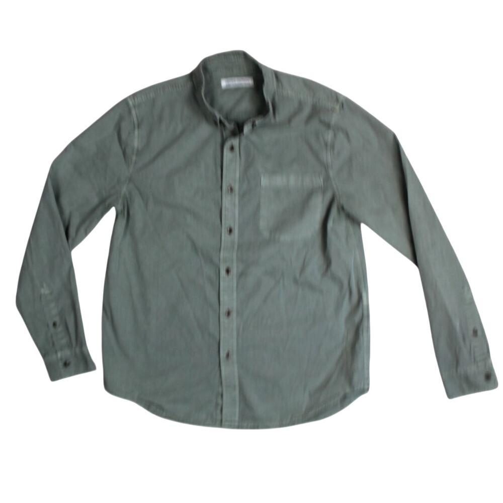 Outerknown Organic Cotton Shirt Mens Medium Green Button Up Casual Outdoor